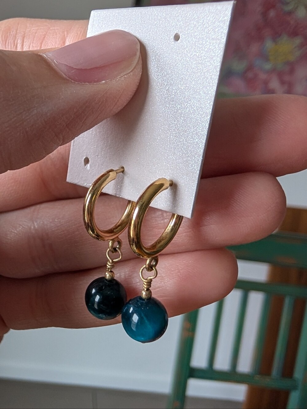 Baleen Post-back Mini Hoop Earrings With Drops